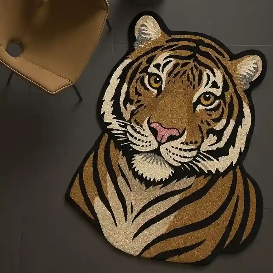 tiger head rug
