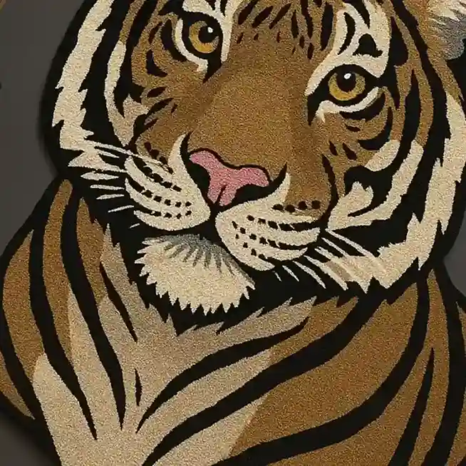 tiger head rug