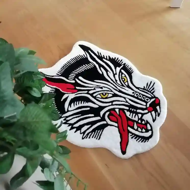 Bold & Striking Howling Wolf Rug – Perfect Statement Piece