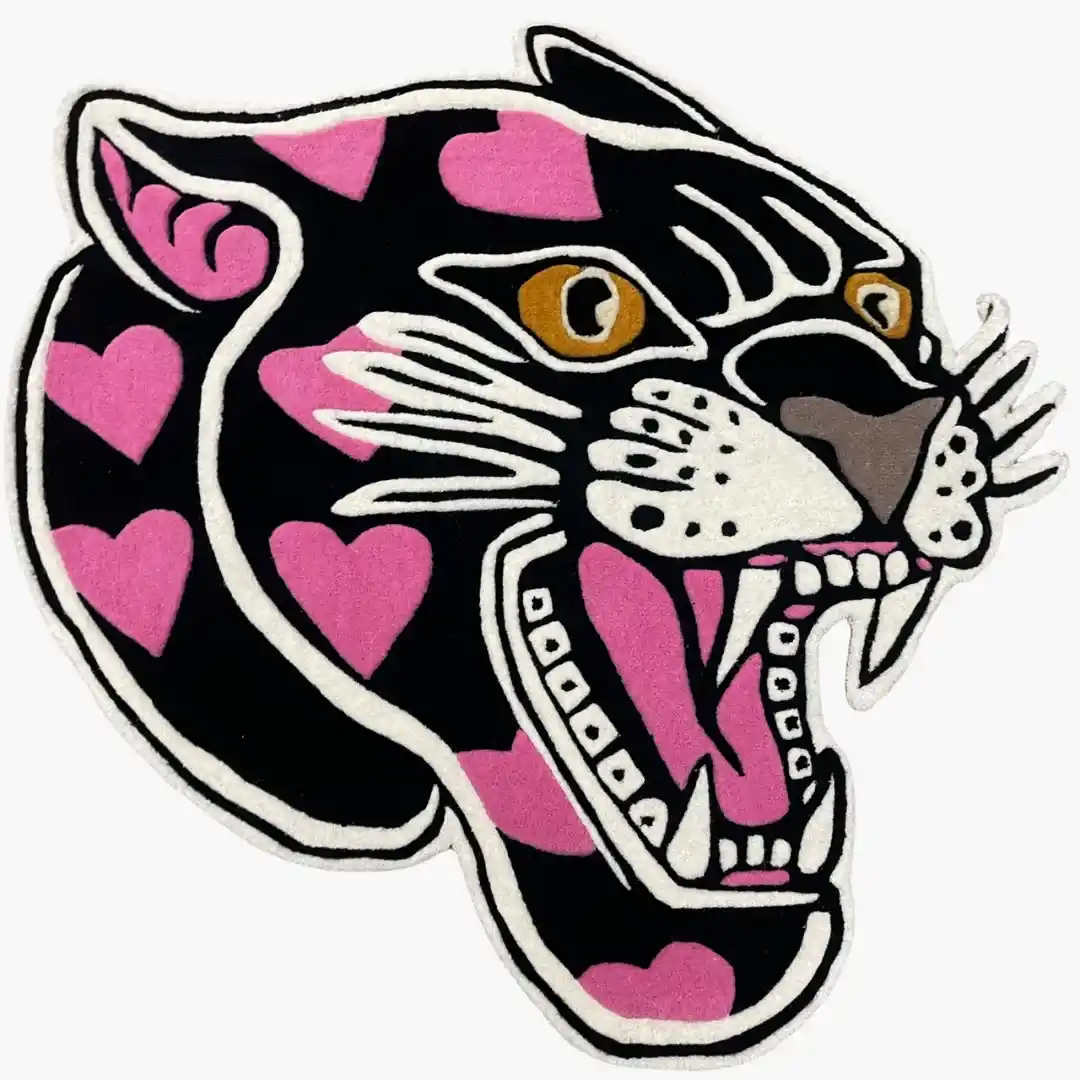 Pink Panther Head Tattoo Rug – Bold and Stylish Design