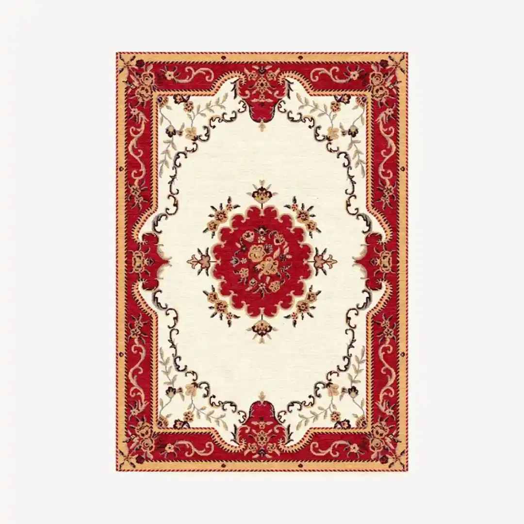 Vintage Floral Beige Hand-Tufted Rug with floral pattern