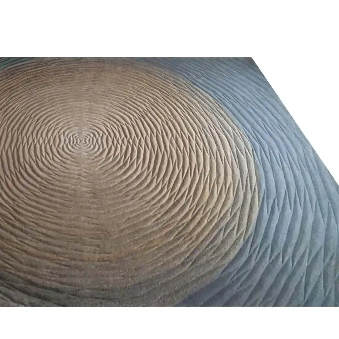 brown circle hand tufted rug