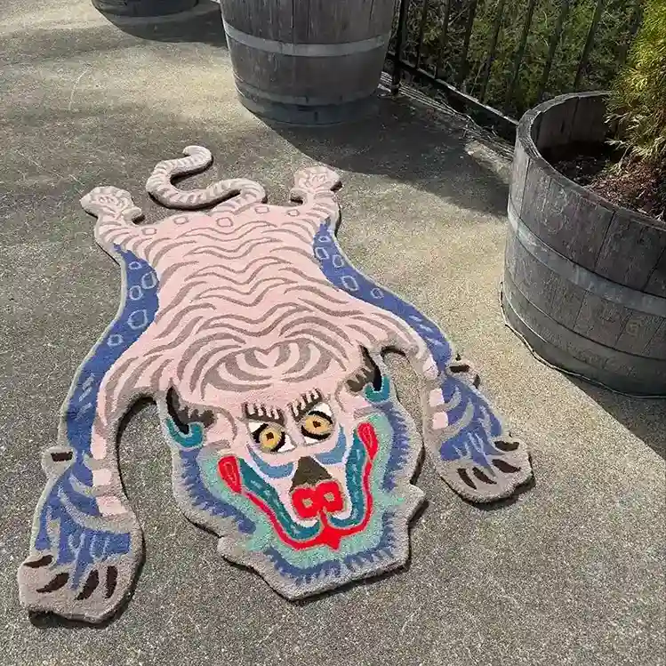 Pink Tibetan Tiger Rug