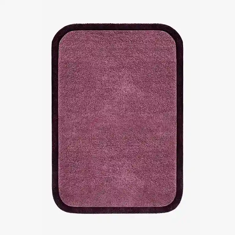 Solid Pink Border Hand Tufted Rug made from premium New Zealand wool, featuring a sleek black border and rich pink color
