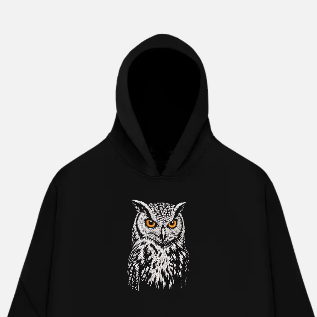 White Owl Embroidered Hoodie White Owl Embroidered Hoodie