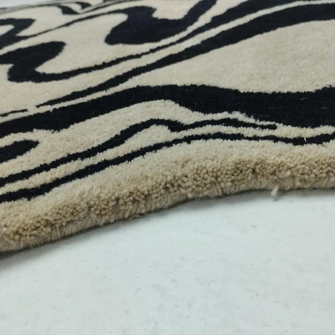 Black kitchen rug runner with artistic curves