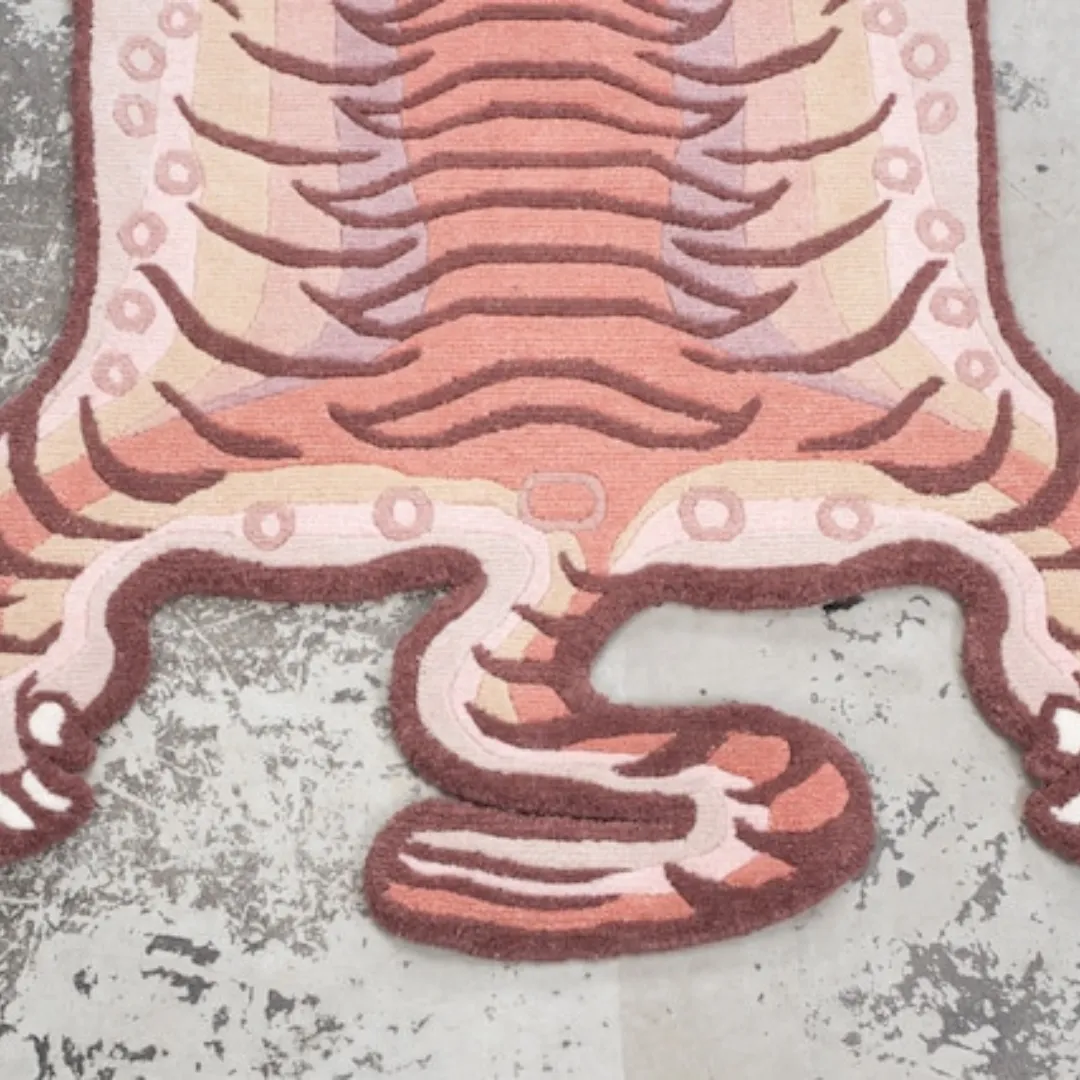 Feminine Tibetan tiger rug with light tones