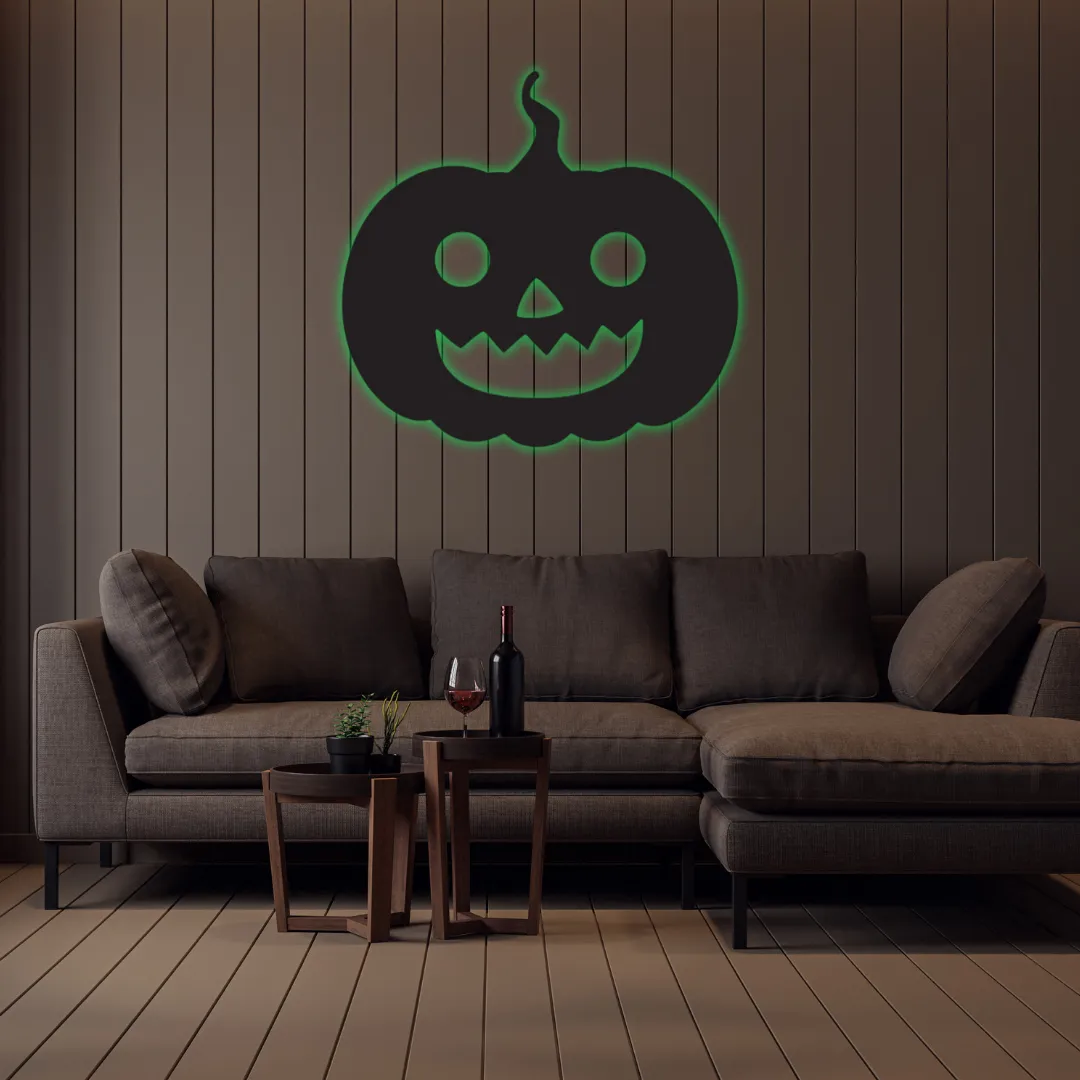 green pumpkin grin silhouette