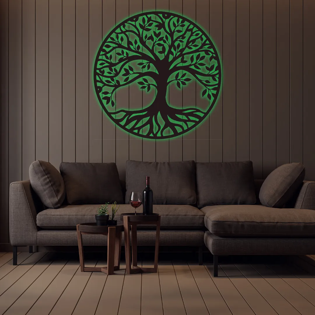 Green Roots of Life Silhouette