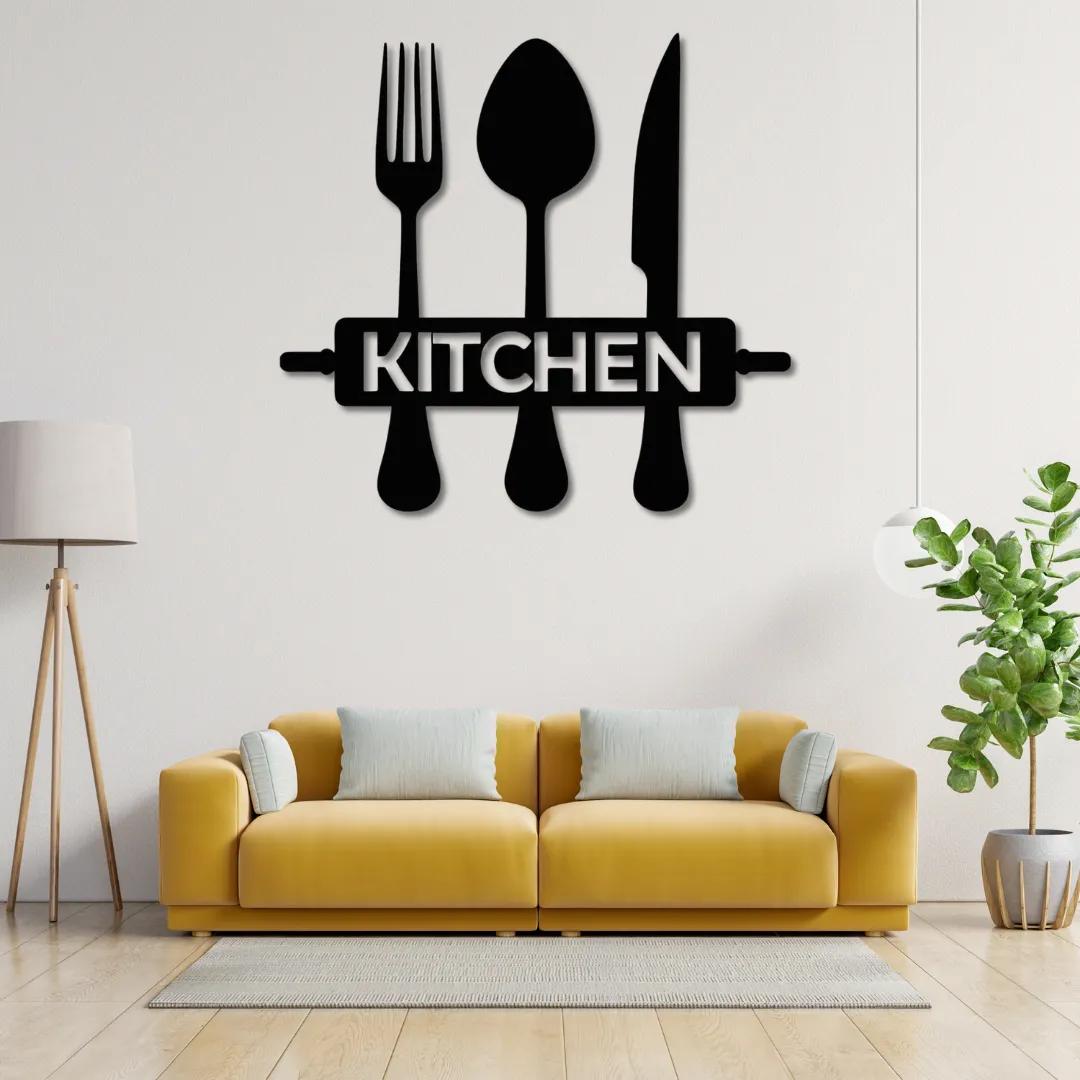 Kitchen Silhouette Kitchen wall art fork spoon knife metal décor