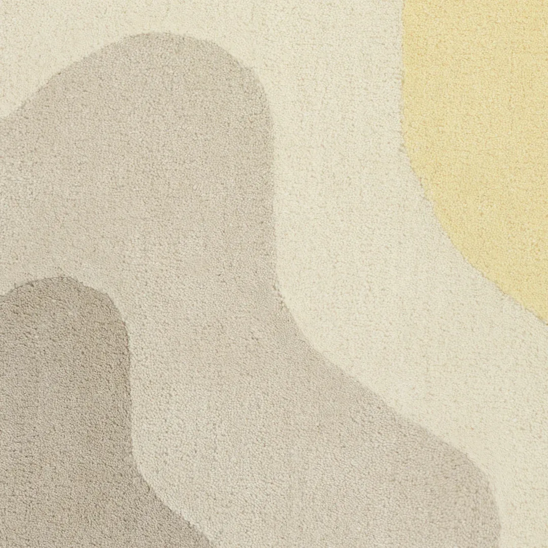Butter Rug Elegant cream and beige rug with fluid contour layers – Butter Bloom handmade area rug