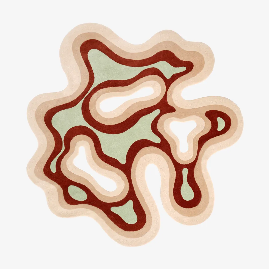 Grounded Glow Rug Grounded Glow Rug featuring organic earth-tone layers in beige, brown, and mint green – handmade tufted rug by Sneagear