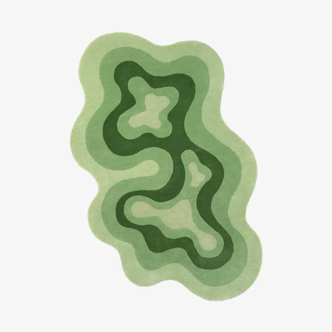 Meadow Wave Rug Meadow Wave Rug featuring layered green wave design inspired by nature – handmade tufted rug by Sneagear