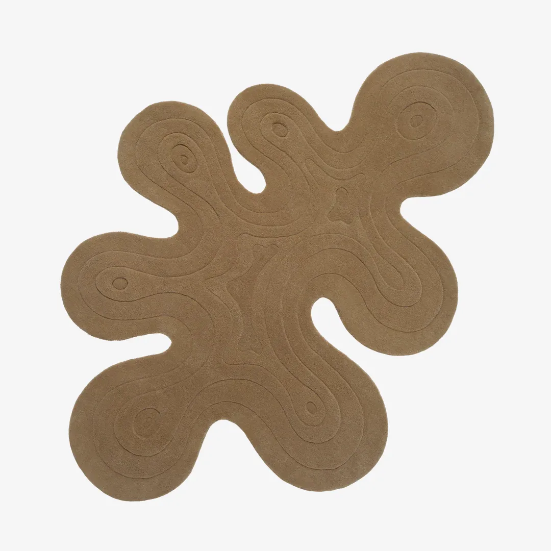 Melted Mocha Rug Melted Mocha Rug featuring fluid organic design in rich brown tones – handmade tufted rug by Sneagear