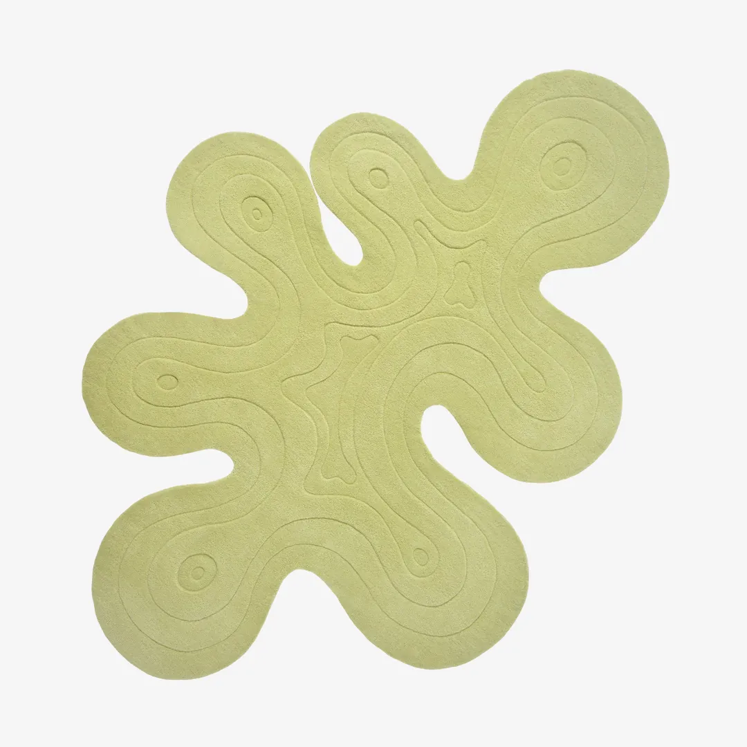 Mint Swirl Rug Mint Swirl Rug featuring organic wave pattern in soft mint tones – handmade tufted rug by Sneagear