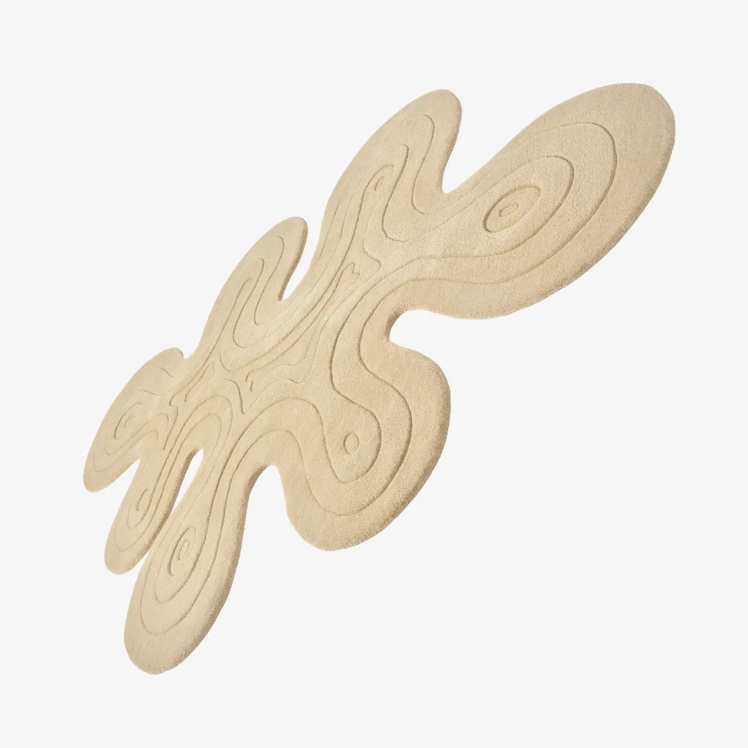 Sand Wave Irregular Rug Modern Sand Wave Rug with wavy embossed pattern inspired by desert dunes – hand-tufted wool rug