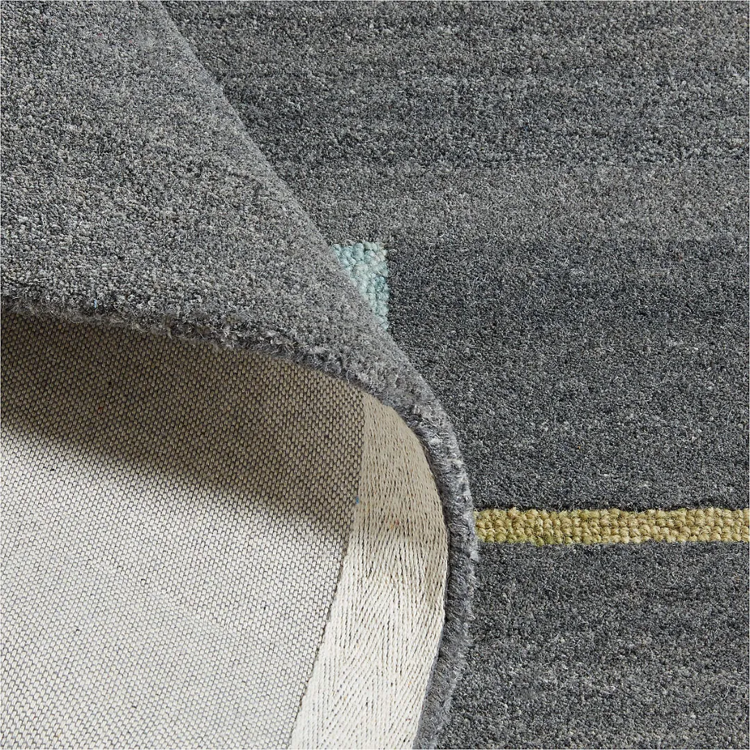 Goal Grid Kids Rug Hand-tufted Goal Grid Rug with minimal soccer pitch pattern – sporty wool area rug