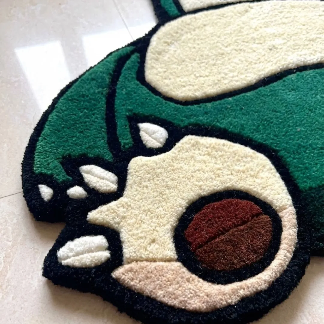 nap legend rug tufted wool texture Close-up detail of the Nap Legend rug's foot, highlighting the high-quality hand-tufted wool texture and precise color carving of the claws.