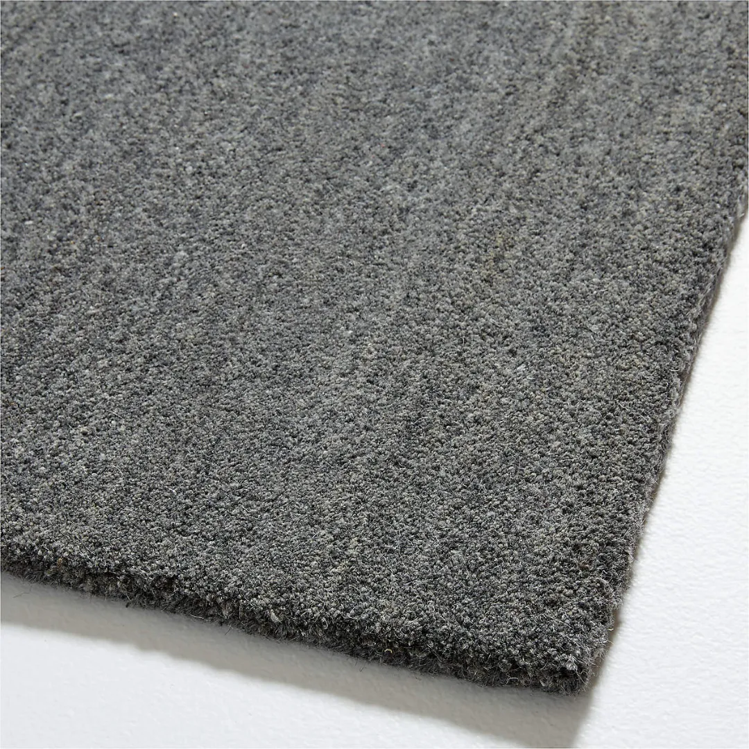 Goal Rug Soccer-inspired area rug in charcoal grey with multicolor field markings – Goal Grid handmade rug