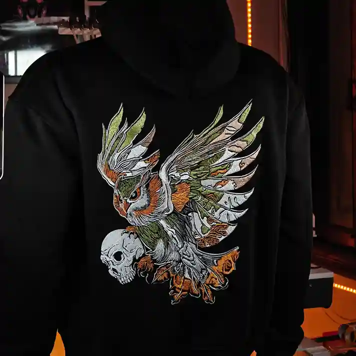 owl & skull hoodie_1 Owl & Skull Hoodie