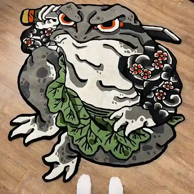 Kaeru no Bujin Tattoo Rug – Unique Japanese Design