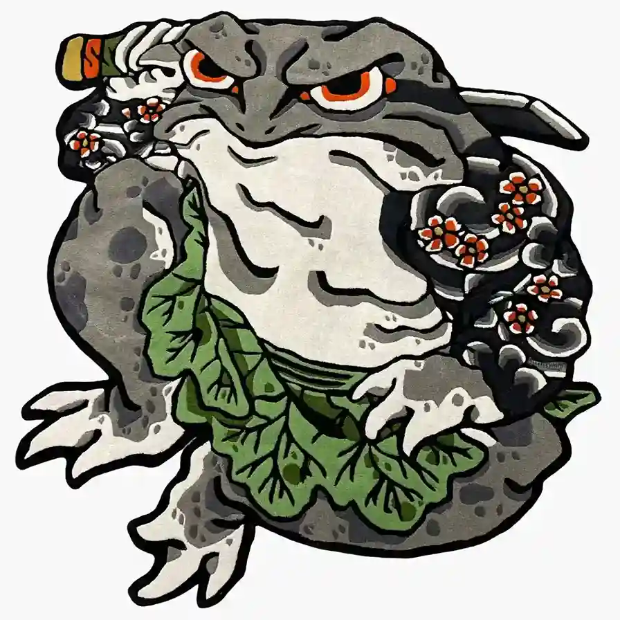 Kaeru no Bujin Tattoo Rug – Unique Japanese Design