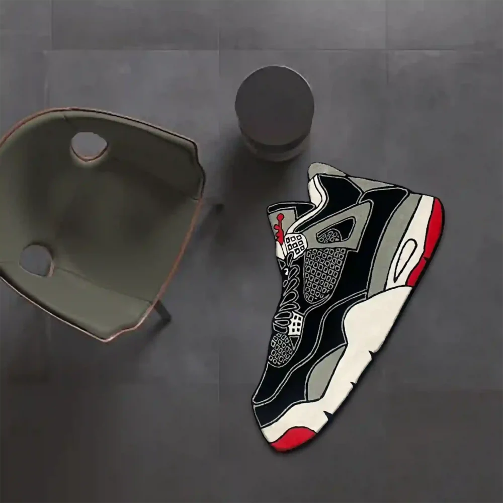 bred cement Air Jordan 4 Bred Cement Sneaker Rug – Perfect for Collectors