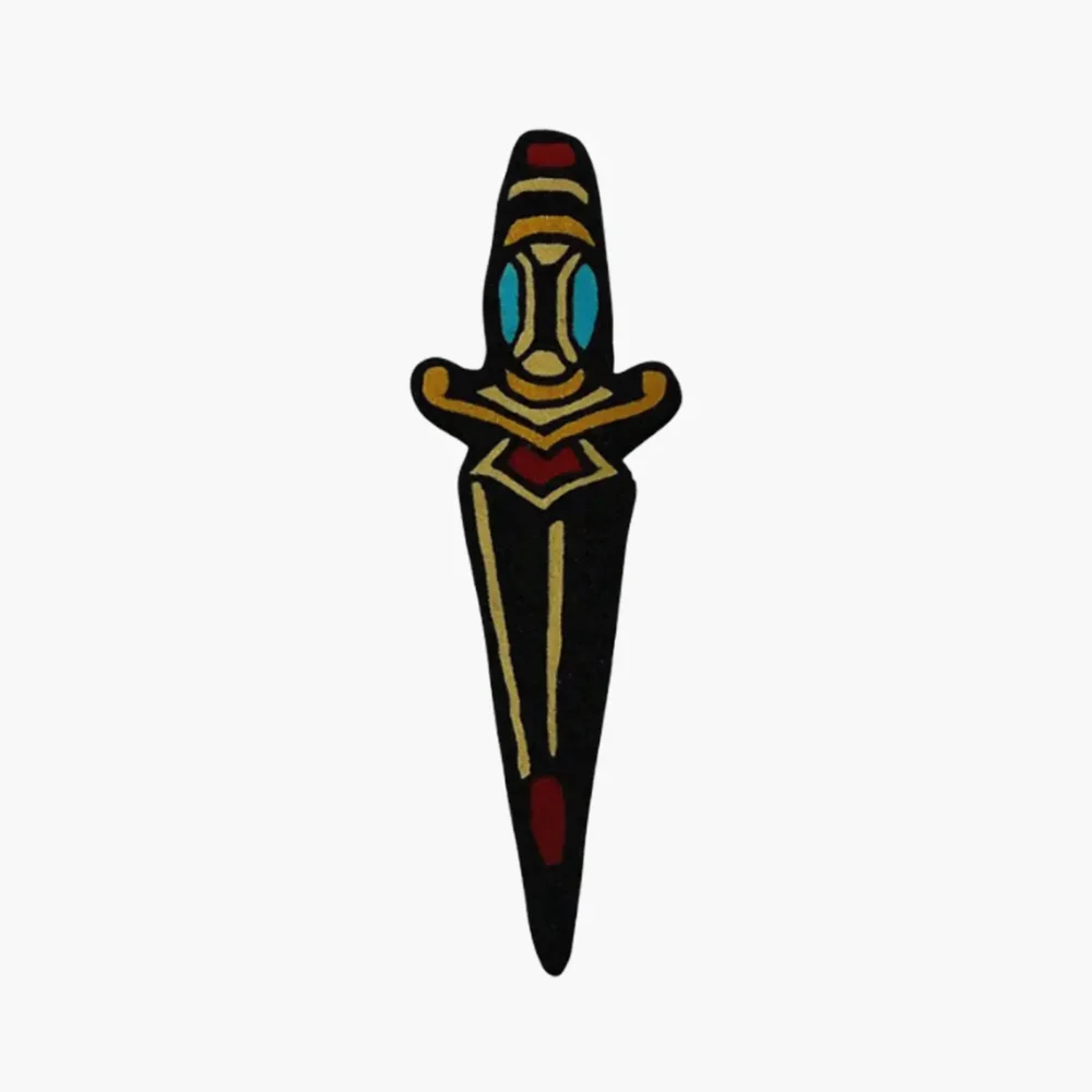 Dagger Design Area Rug – Tattoo-Inspired Home Decor | Sneagea