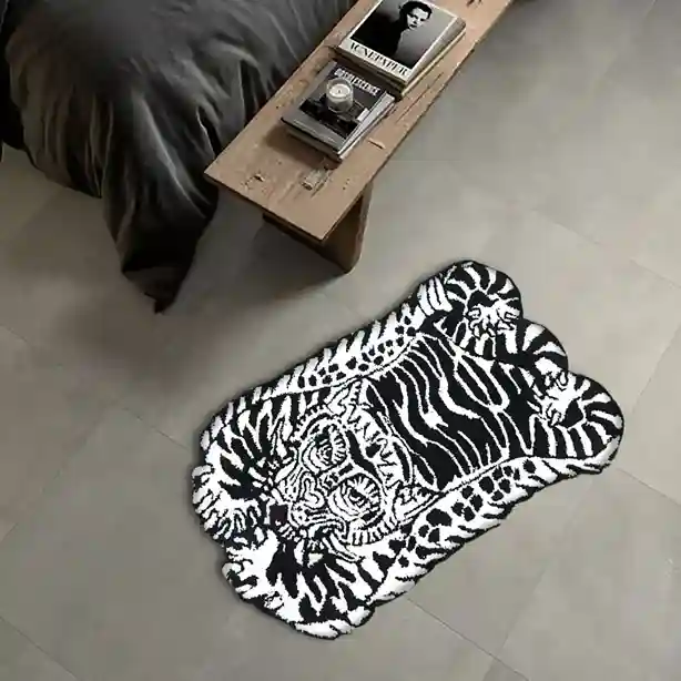 pearl stripped tiger rug