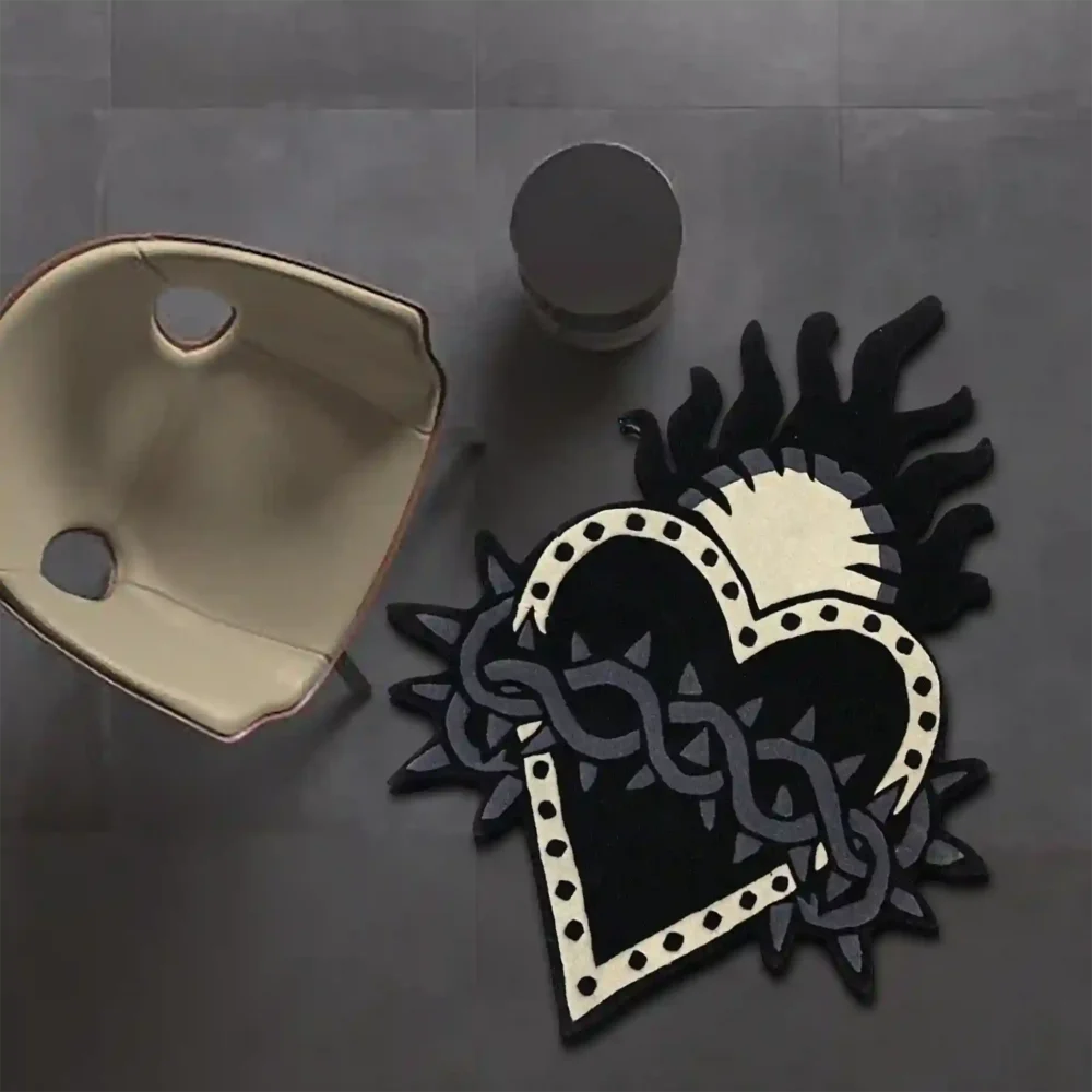 scared heart rug