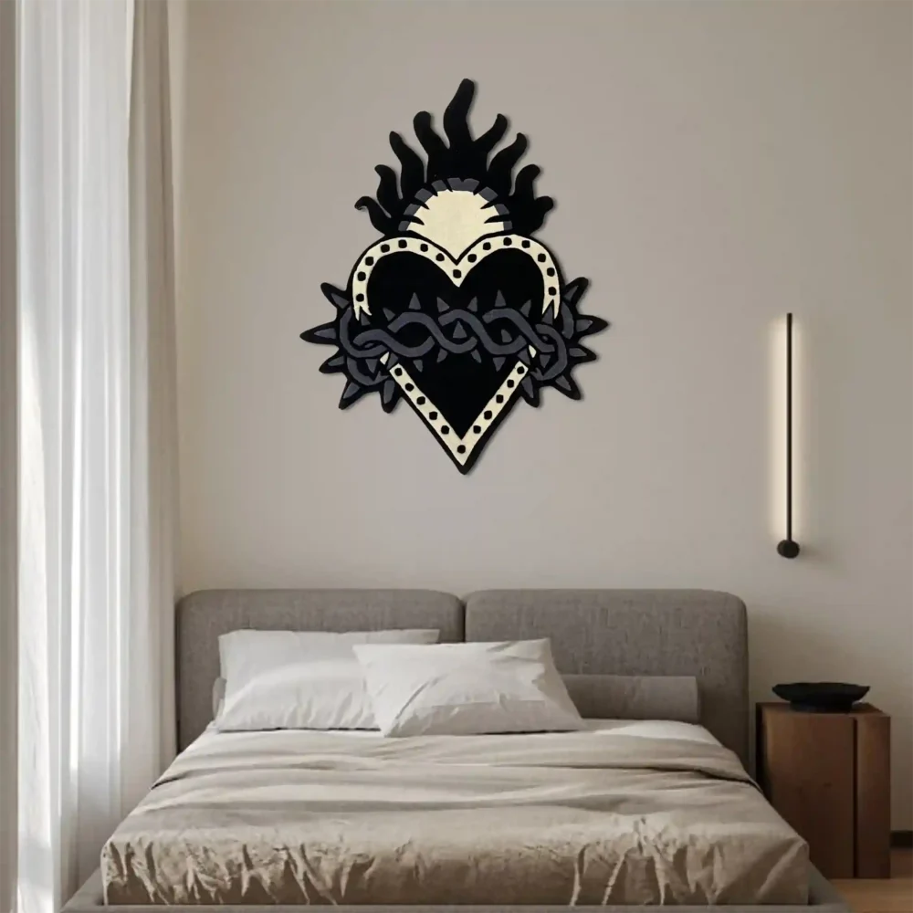 scared heart rug