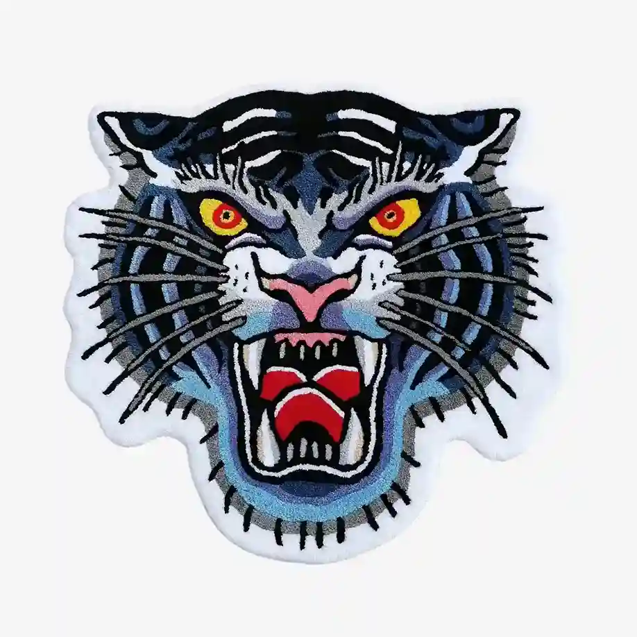 Savage Tiger Roar Rug – Tattoo-Inspired Bold Design