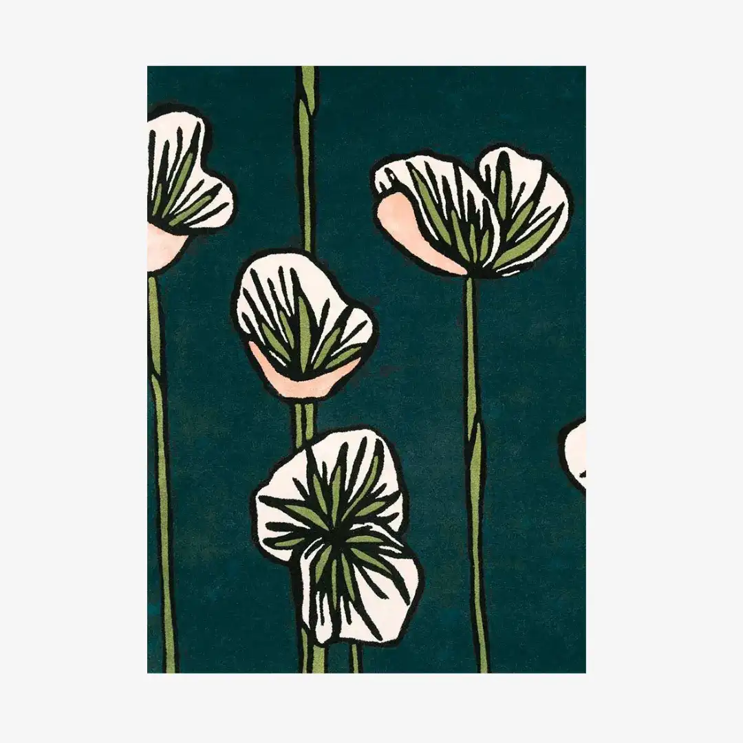 poppies pink floral hand tufted designer rugs