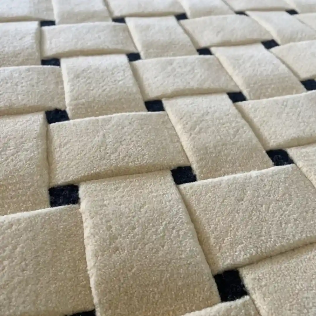 white & black geometrical hand tufted area rugs
