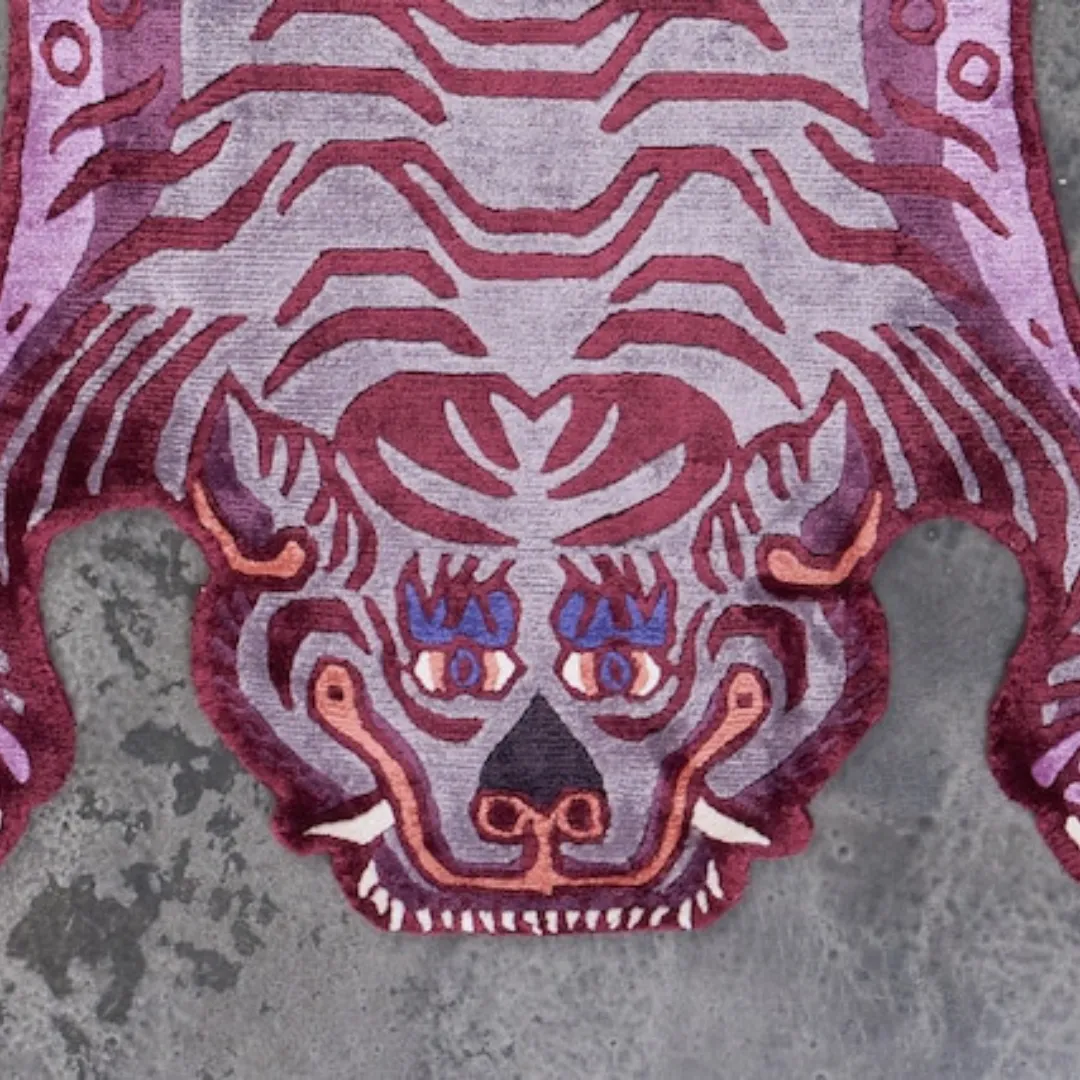 Handcrafted Tibetan Tiger design rug