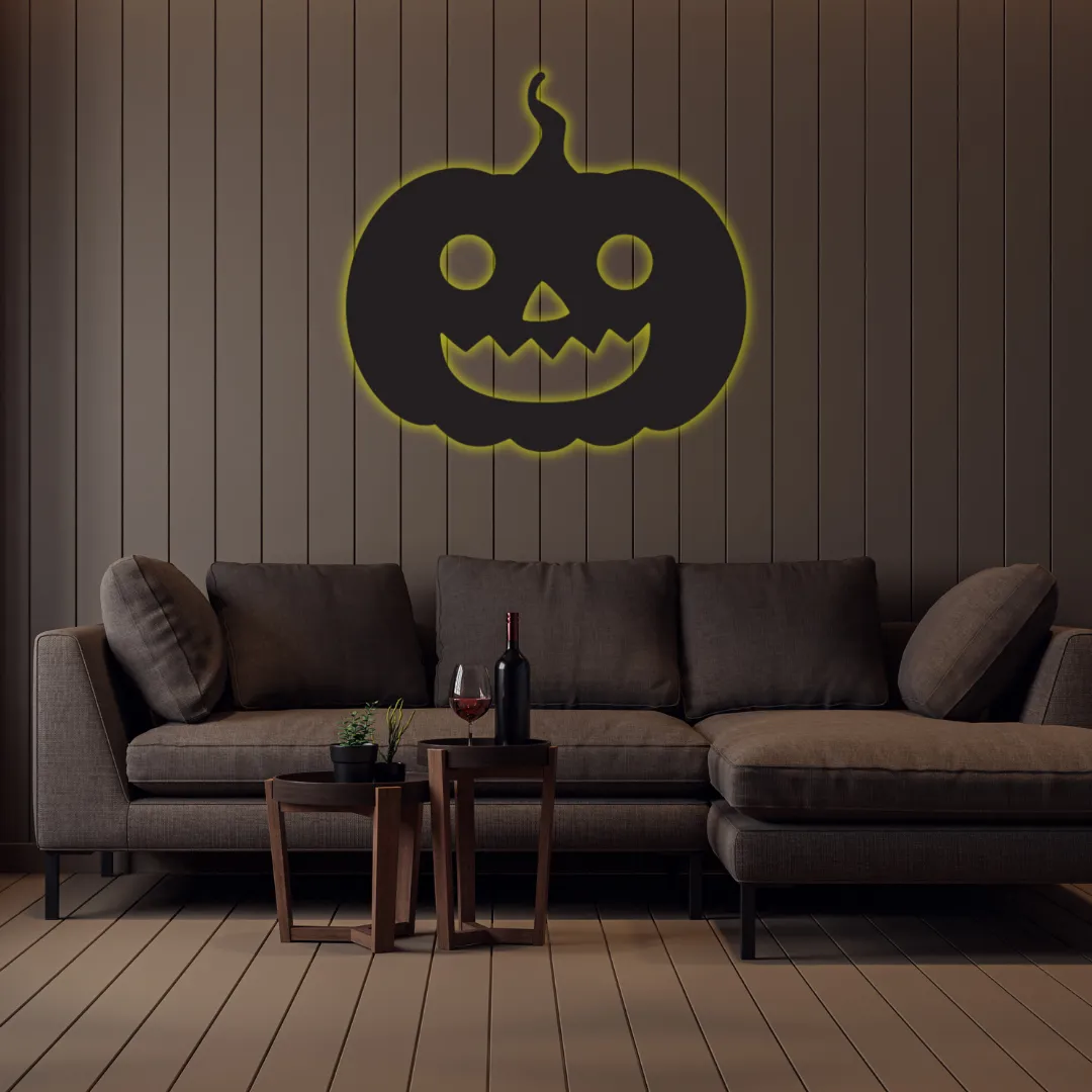 yellow pumpkin grin silhouette