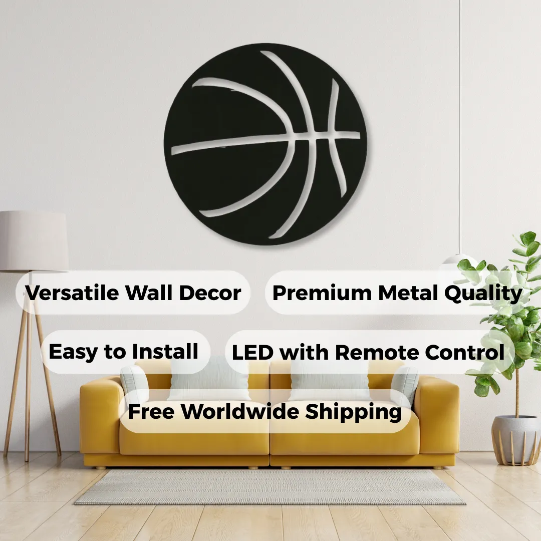 Basketball Silhouettes Modern NBA basketball wall décor LED and non-LED