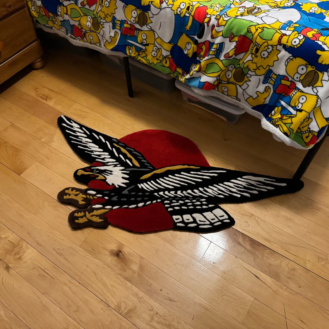 American Trad Tattoo Rug Made from New Zealand Wool Placed in Customer House.