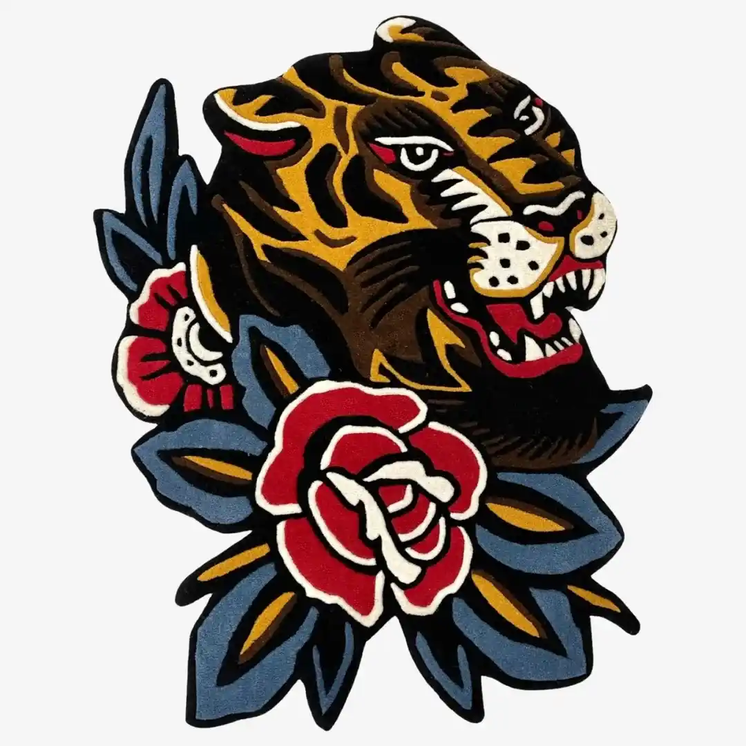 Bert Grimm Tiger Rug – Vintage American Tattoo-Inspired Rug
