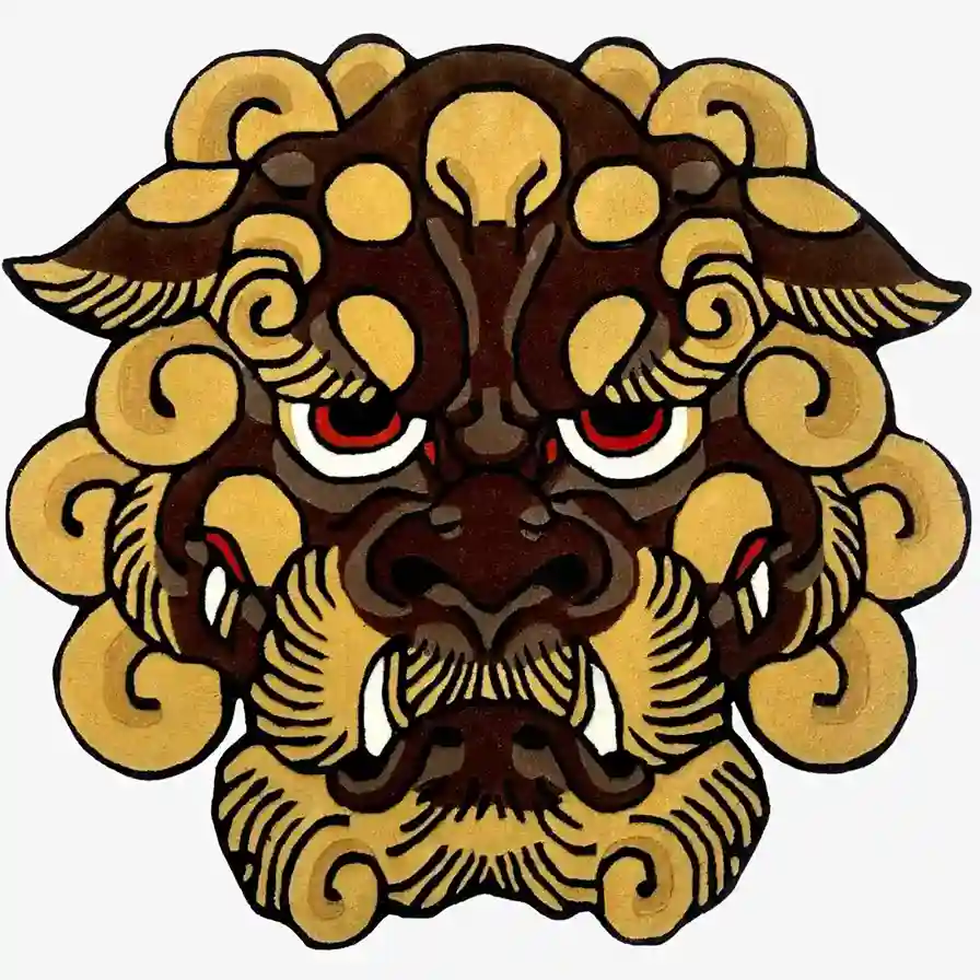 Fu Dog Area Rug – Guardian Lion Design by Sneagear