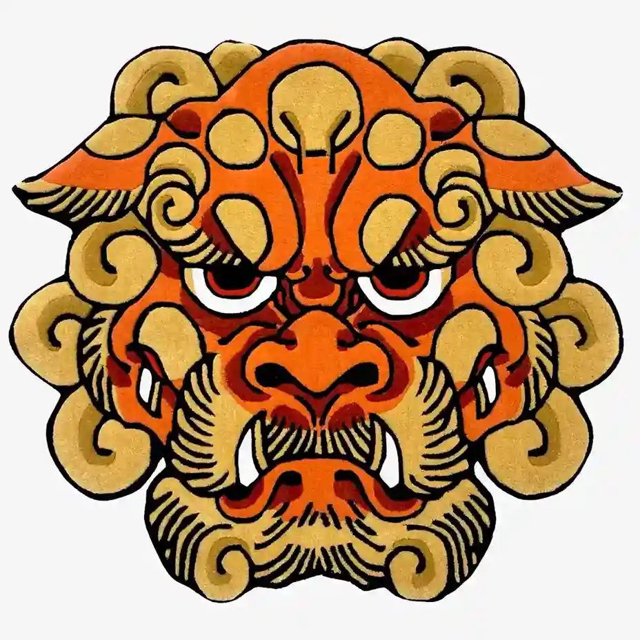 Fu Dog Area Rug – Guardian Lion Design by Sneagear