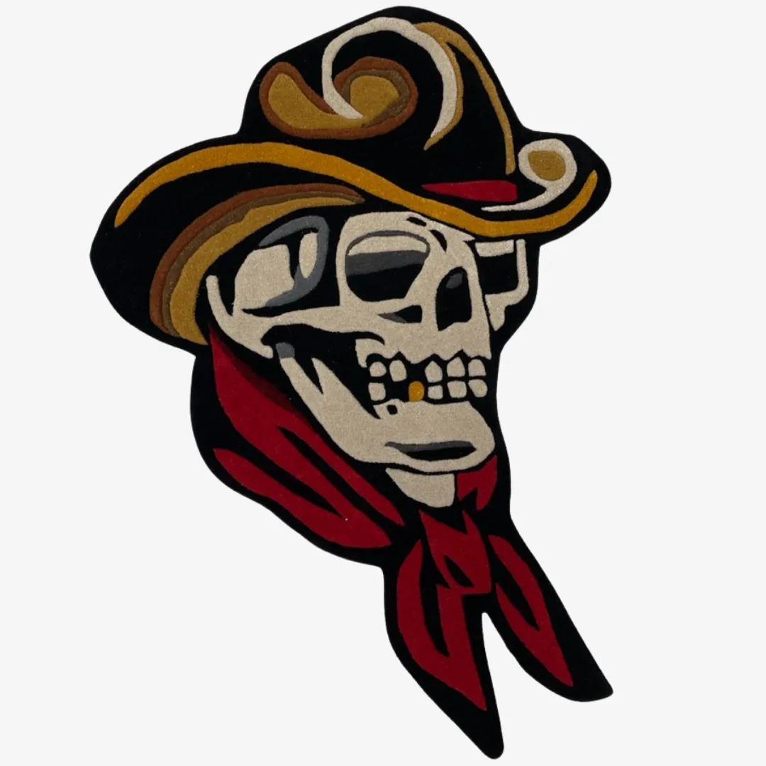 Cowboy Skull Area Rug – Western Gothic Tattoo-Inspired Rug