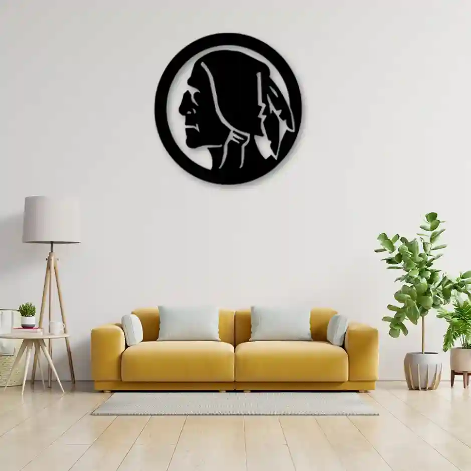 Indian Chief Wall Decor Indian Chief wall decor placed in living room