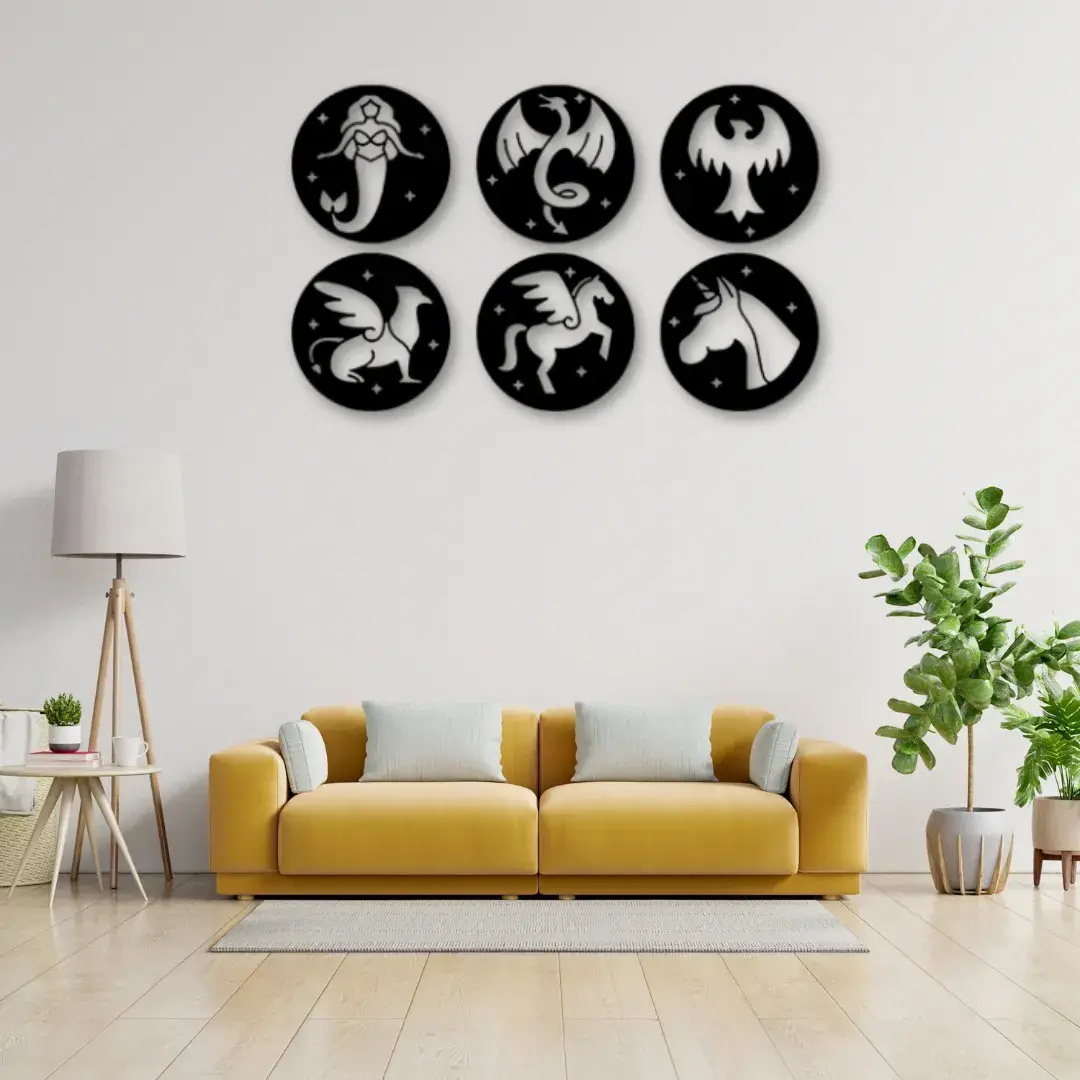 Mythical Creatures Wall Decor Mythical Creatures wall decor placed in living room