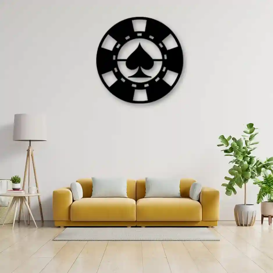 Poker Chips Wall Decor Poker chips wall decor placed in living room