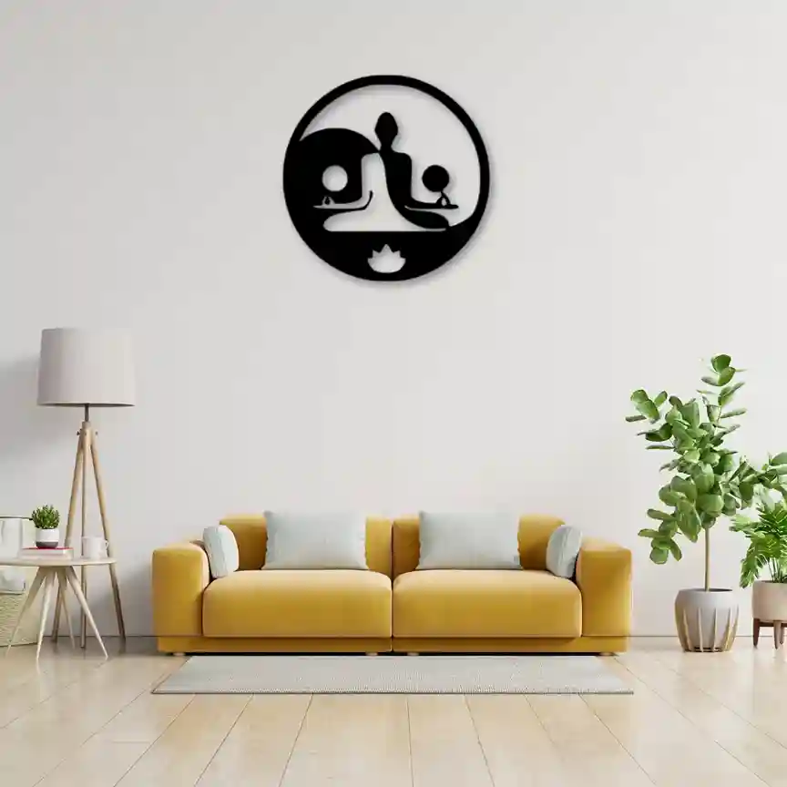 Yoga Wall Decor Yoga wall decor place in a living room
