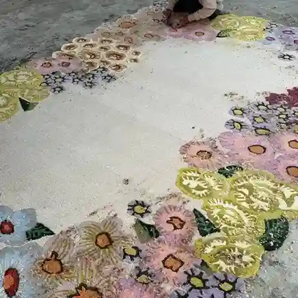 Cassia floral rug Anthropologie