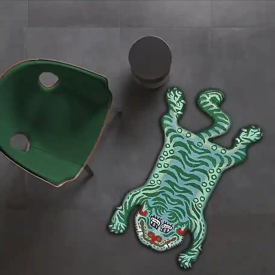 green moonga tiger rug