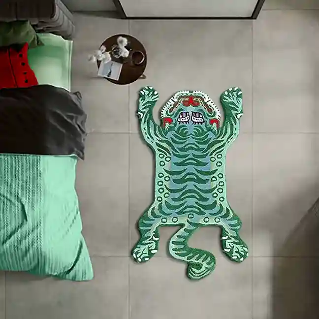 green moonga tiger rug