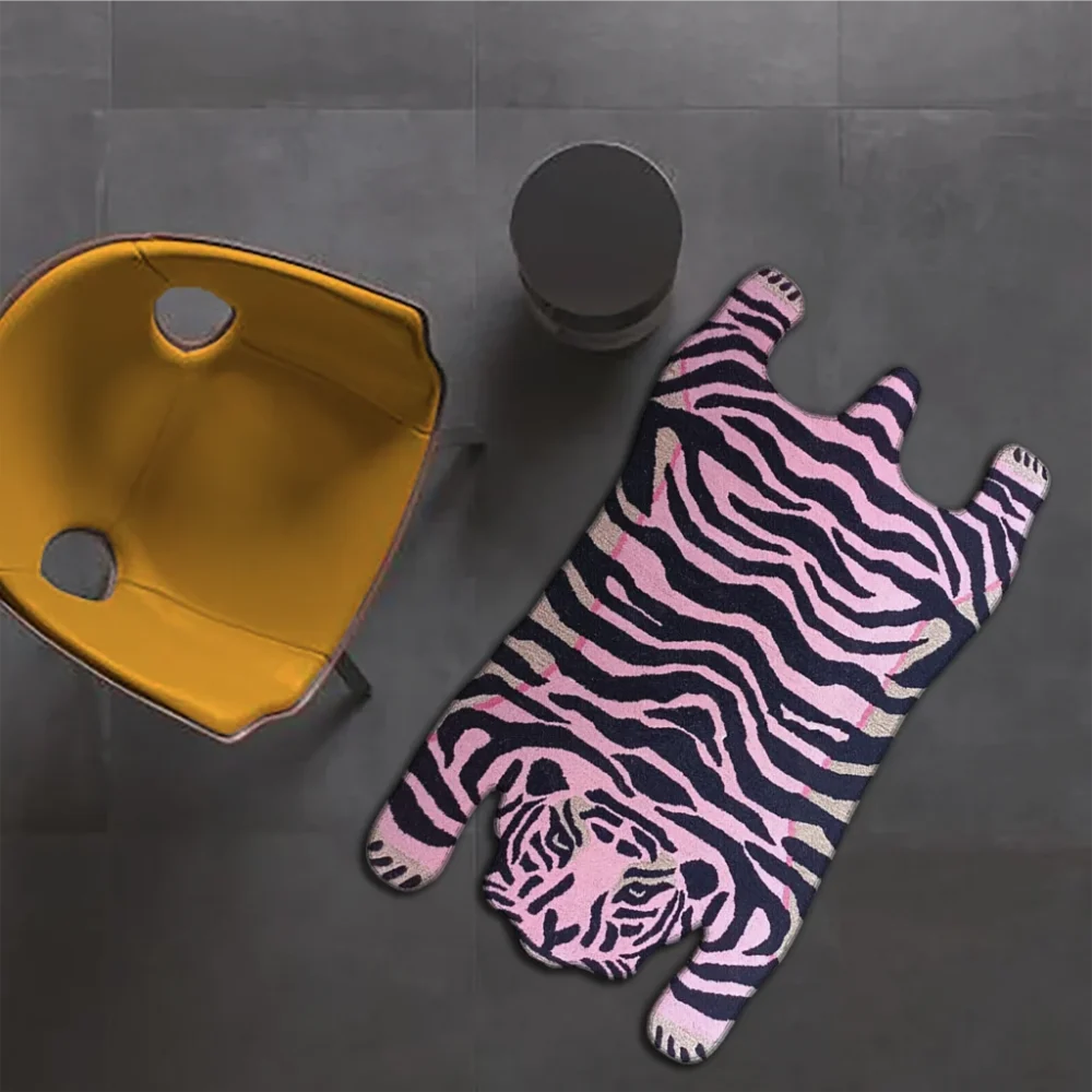 pink diamond tiger rug